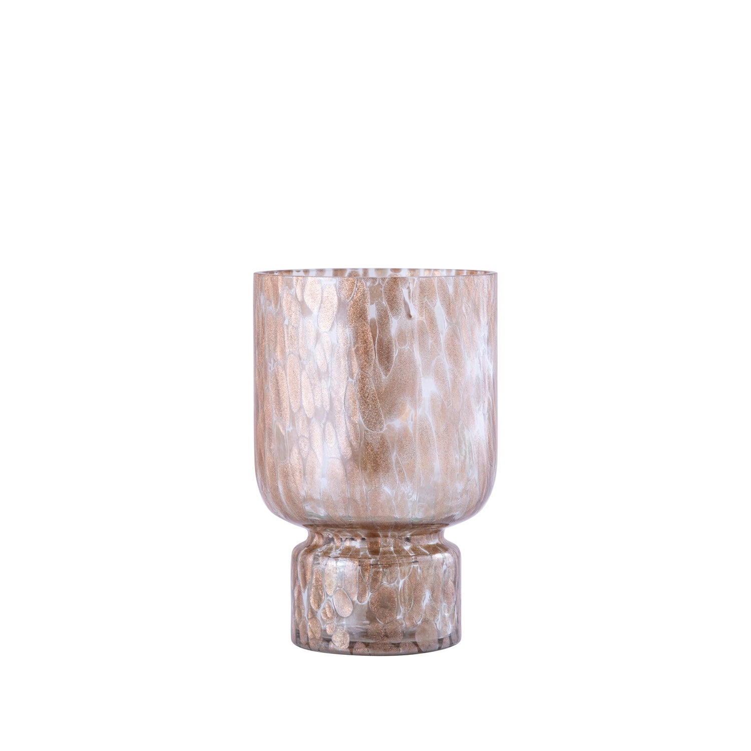 Rishi Helder Glas Windlicht Roze Stippen Rond Set van 6 - 6 Sets 15x10x10 cm