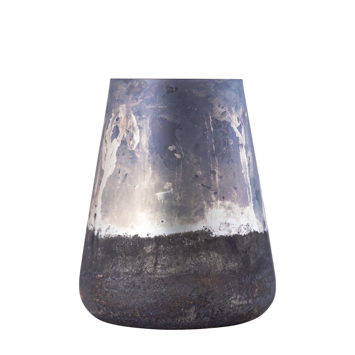 Travers Grijs Glas Windlicht Ant Finish Rond M Set van 6 Stuks - 6 Sets 19x15x15 cm