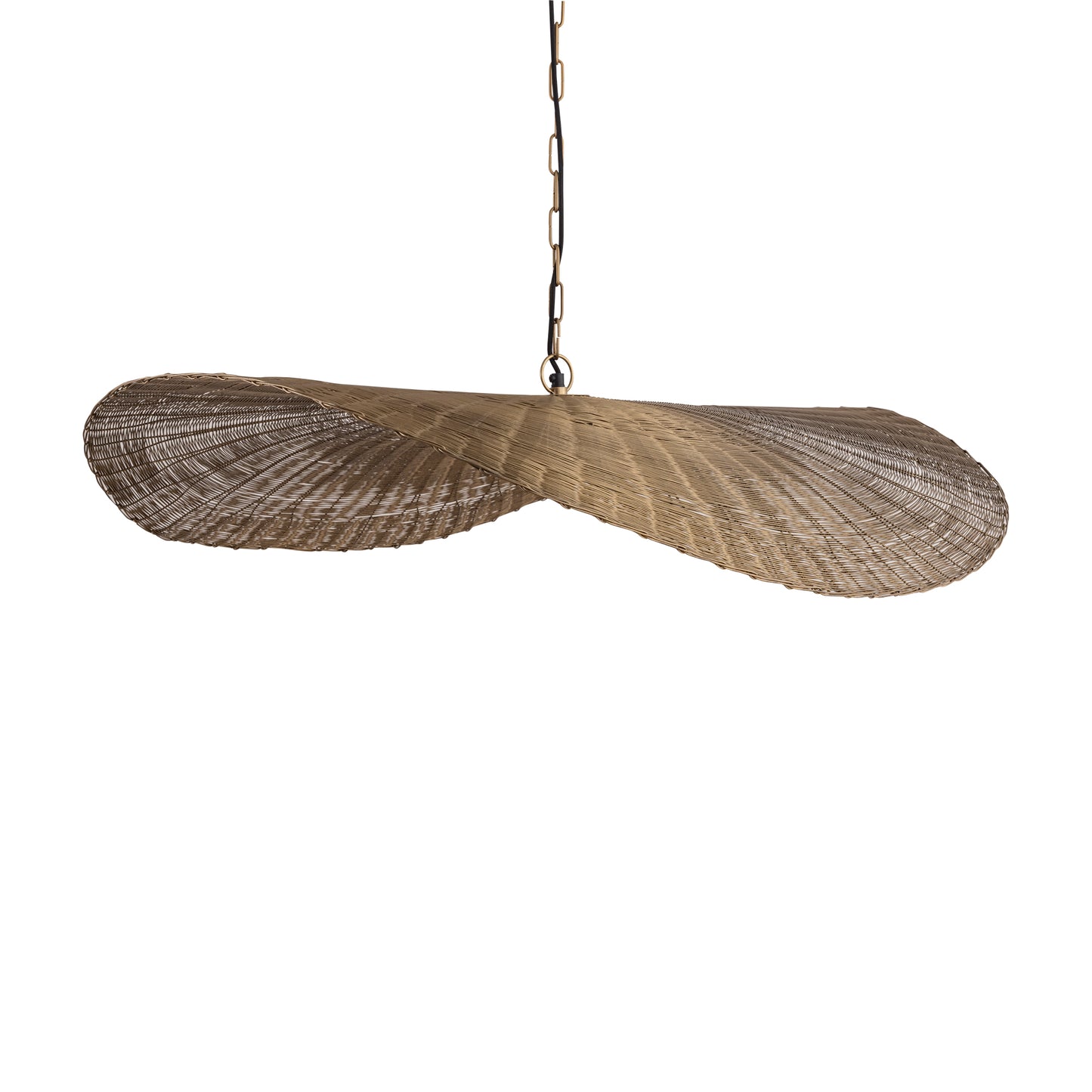 Shauney Gold Iron Wavy Hanging Lamp Round L