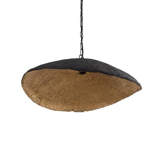 Majid Zwarte Papieren Mache Golflamp Met Gouden Binnenzijde 23x71x53 cm