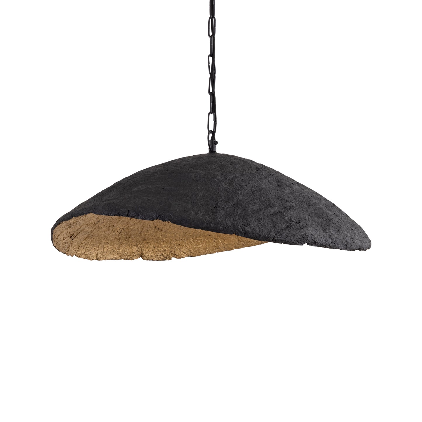 Majid Zwarte Papieren Mache Golflamp Met Gouden Binnenzijde 23x71x53 cm