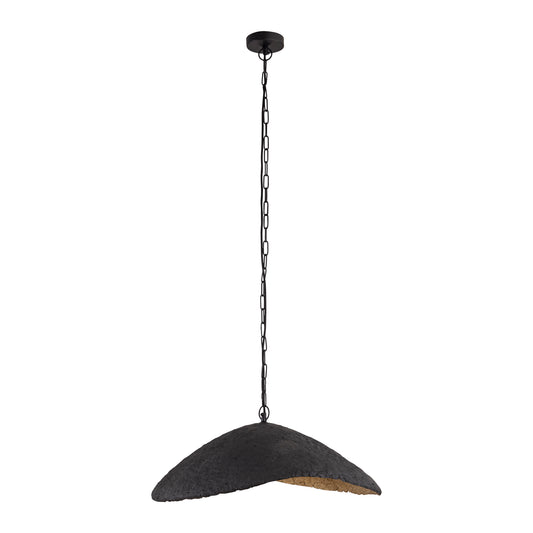 Majid Zwarte Papieren Mache Golflamp Met Gouden Binnenzijde 23x71x53 cm