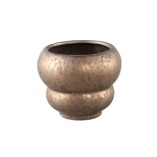 Anashe Bronzen Keramische Pot Lagen Rond S - Set van 12 11x14x14 cm