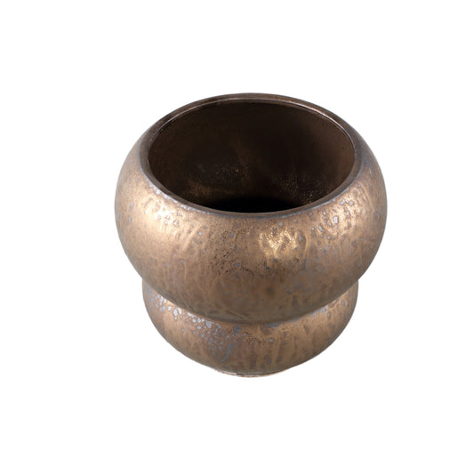 Anashe Bronzen Keramische Pot Lagen Rond Set van 2 - 2 Sets 23x26x26 cm