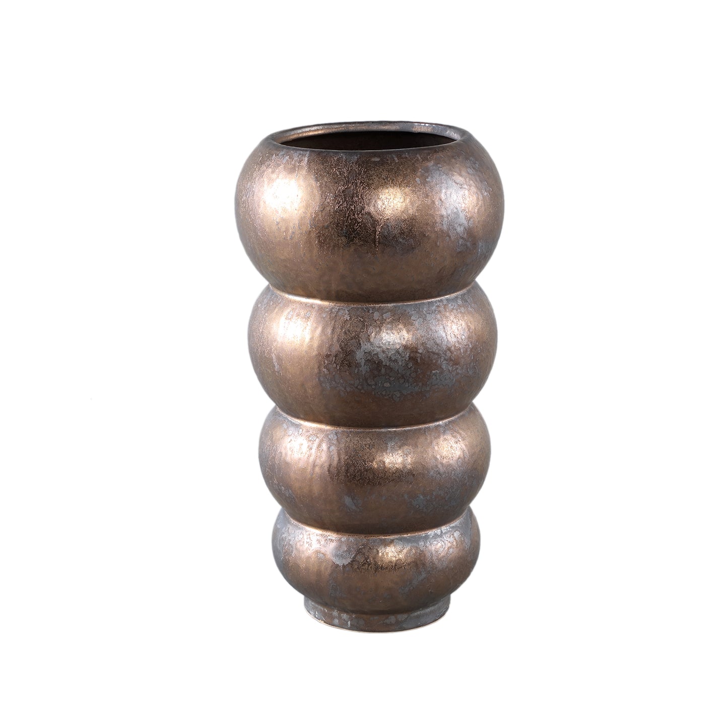 Anashe Bronze Ceramic Pot Layers Round High L
