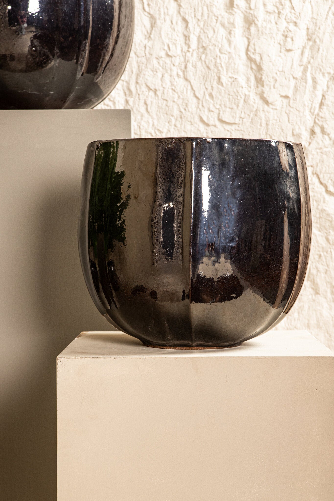 Ayasha Zilveren Glazuurde Keramische Pot Set van 4 Glanzend Rond 41x47x47 cm