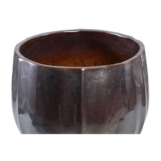 Ayasha Zilveren Glazuurde Keramische Pot Set van 4 Glanzend Rond 41x47x47 cm