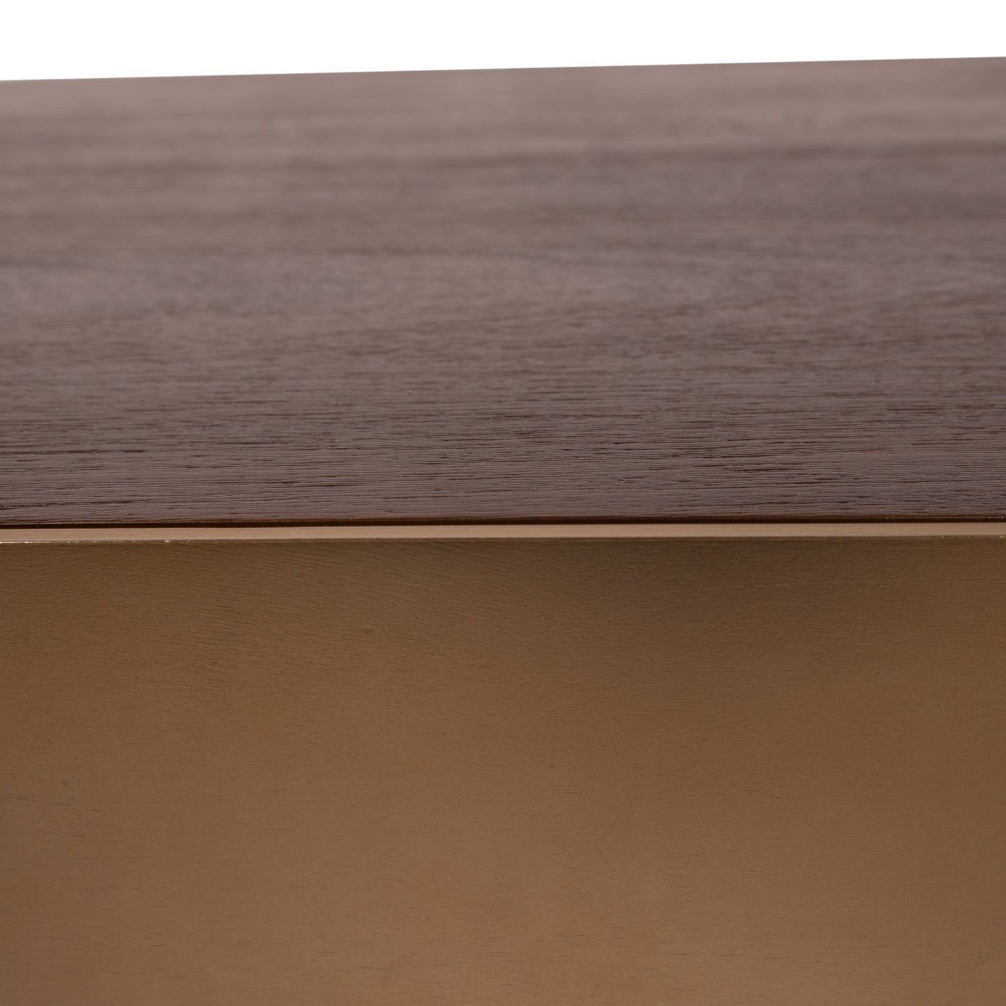 Warren Coffee Table 90x90x31 Brown Wood Gold Metal