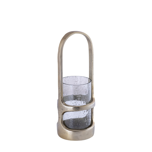 Rahana Gouden Gegoten Aluminium Lantaarn Hoog S 40x14x14 cm