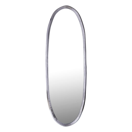 Limera Nikkel Aluminium Ovale Spiegel Met Onregelmatige Rand L 178x61x3.5 cm