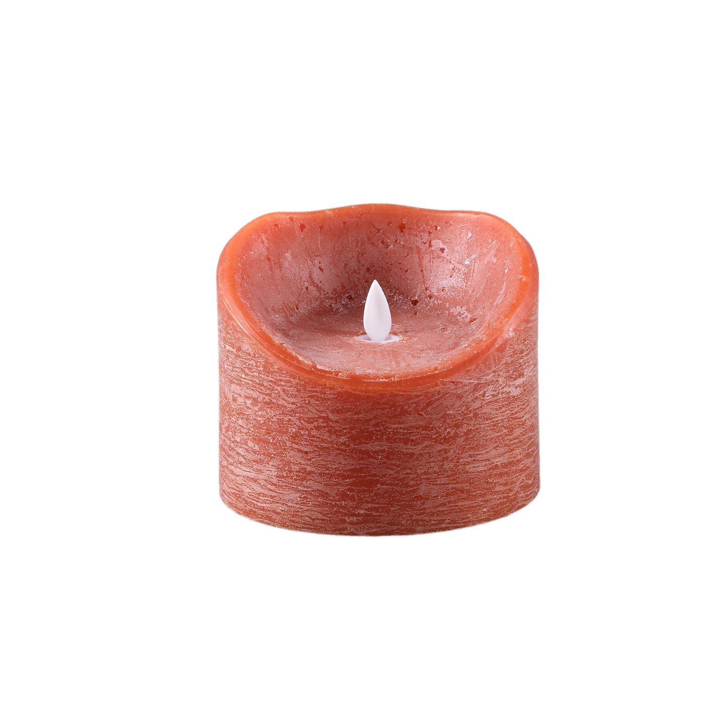 LED Light Candle Stone Bruin Bewegende Vlam XL Set van 8 - 8 Sets 10x12.5x12.5 cm