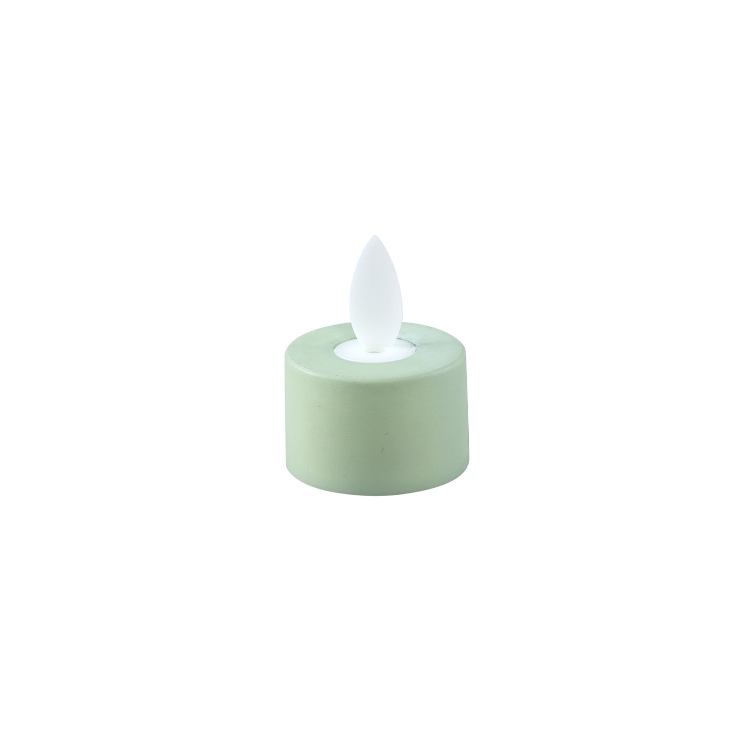 LED Theelichtkaars Saliegroen Vaste Vlam Set van 6 Stuks - 6 Sets 4.5x3.5x3.5 cm