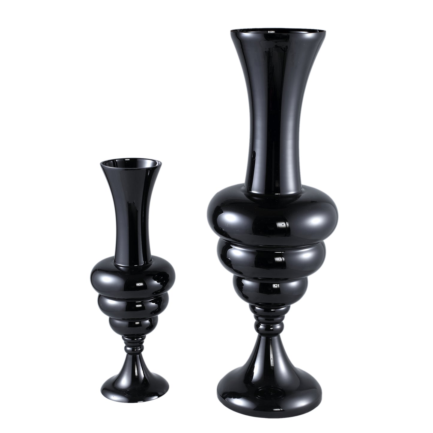 Nimai Black Antique Shaped Glass Vase Shiny L