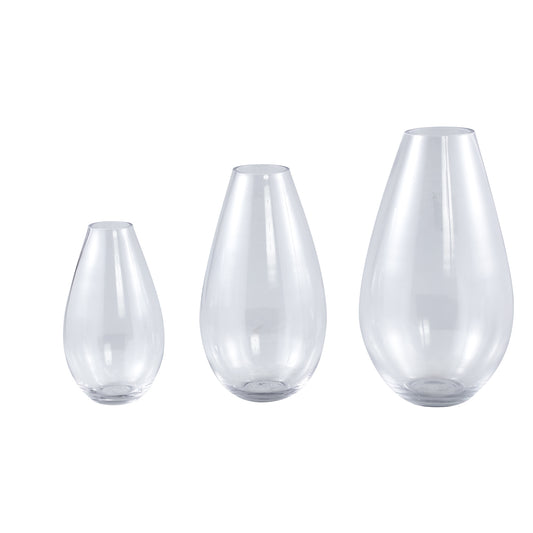 Alcide Helder Rond Glazen Vaas Set van 12 Stuks 28x15.5x15.5 cm