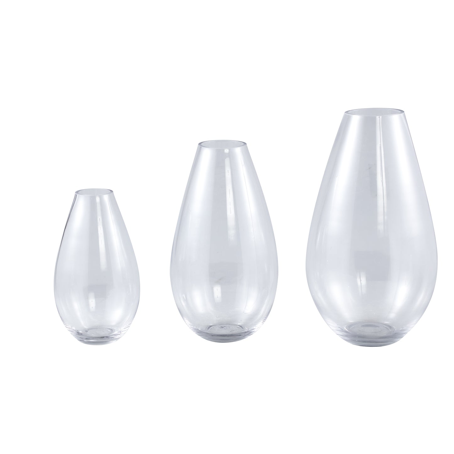 Alcide Helder Rond Glazen Vaas Set van 6 Stuks 36x20x20 cm