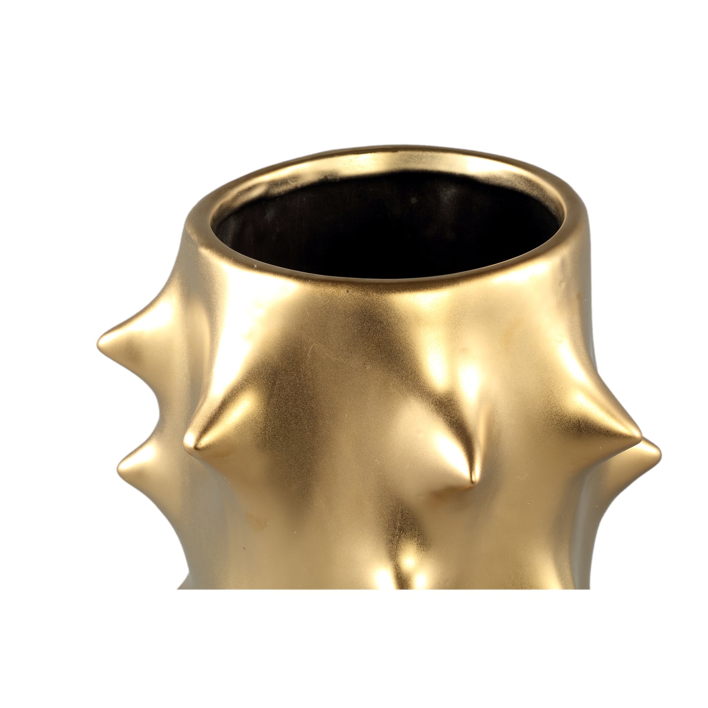 Oswaldo Gold Round Shaped Ceramic Pot Bulges High