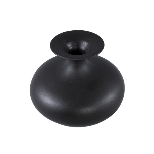 Lyndsay Zwarte Ronde Keramische Pot Set van 4 Stuks - 4 Sets 25x30x30 cm