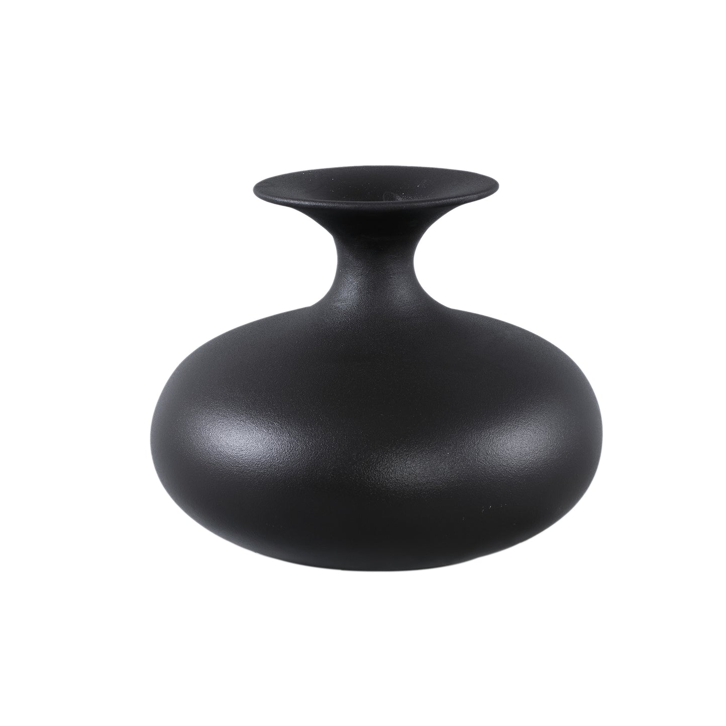 Lyndsay Zwarte Ronde Keramische Pot Set van 4 Stuks - 4 Sets 25x30x30 cm