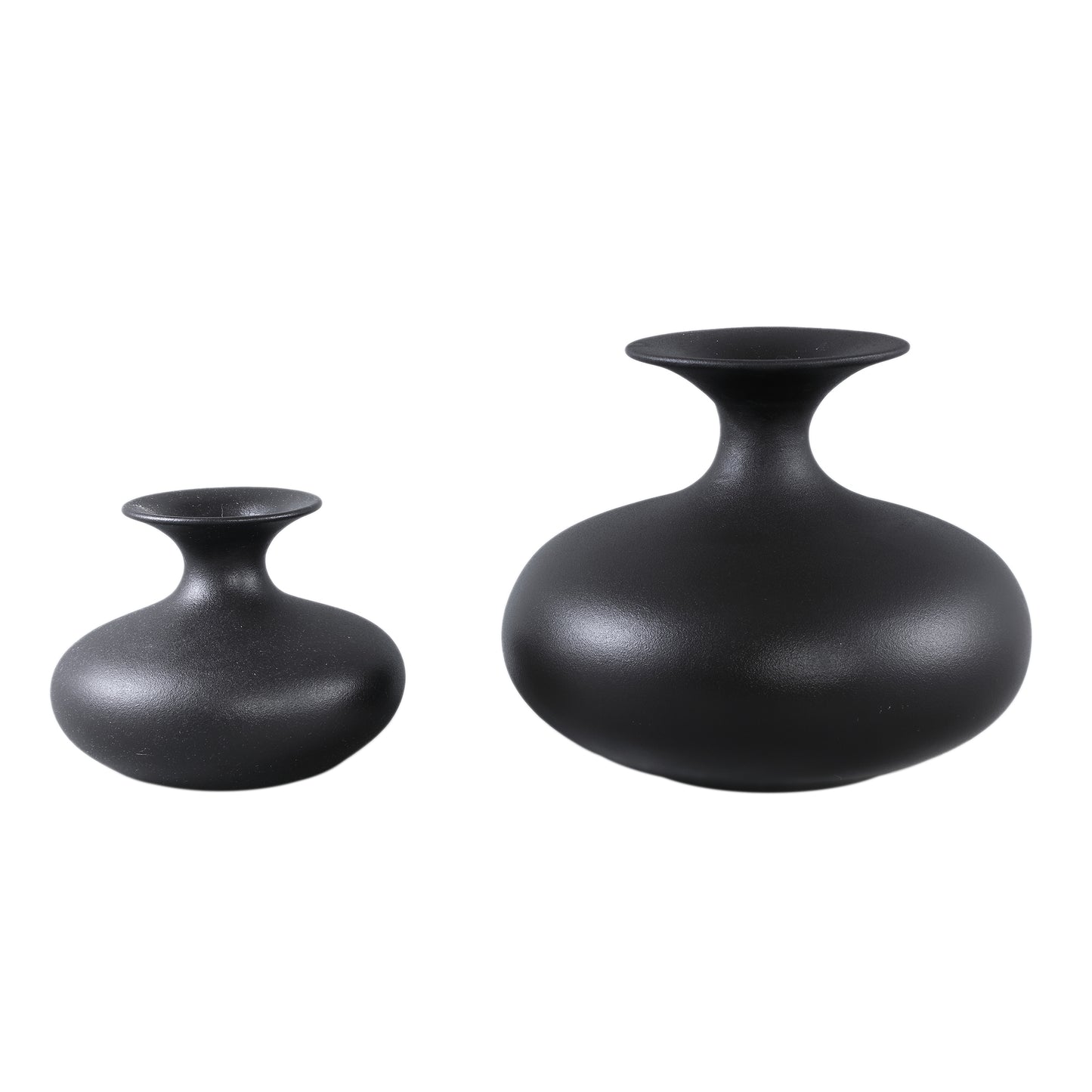 Lyndsay Zwarte Ronde Keramische Pot Set van 6 Stuks 16.5x20x20 cm