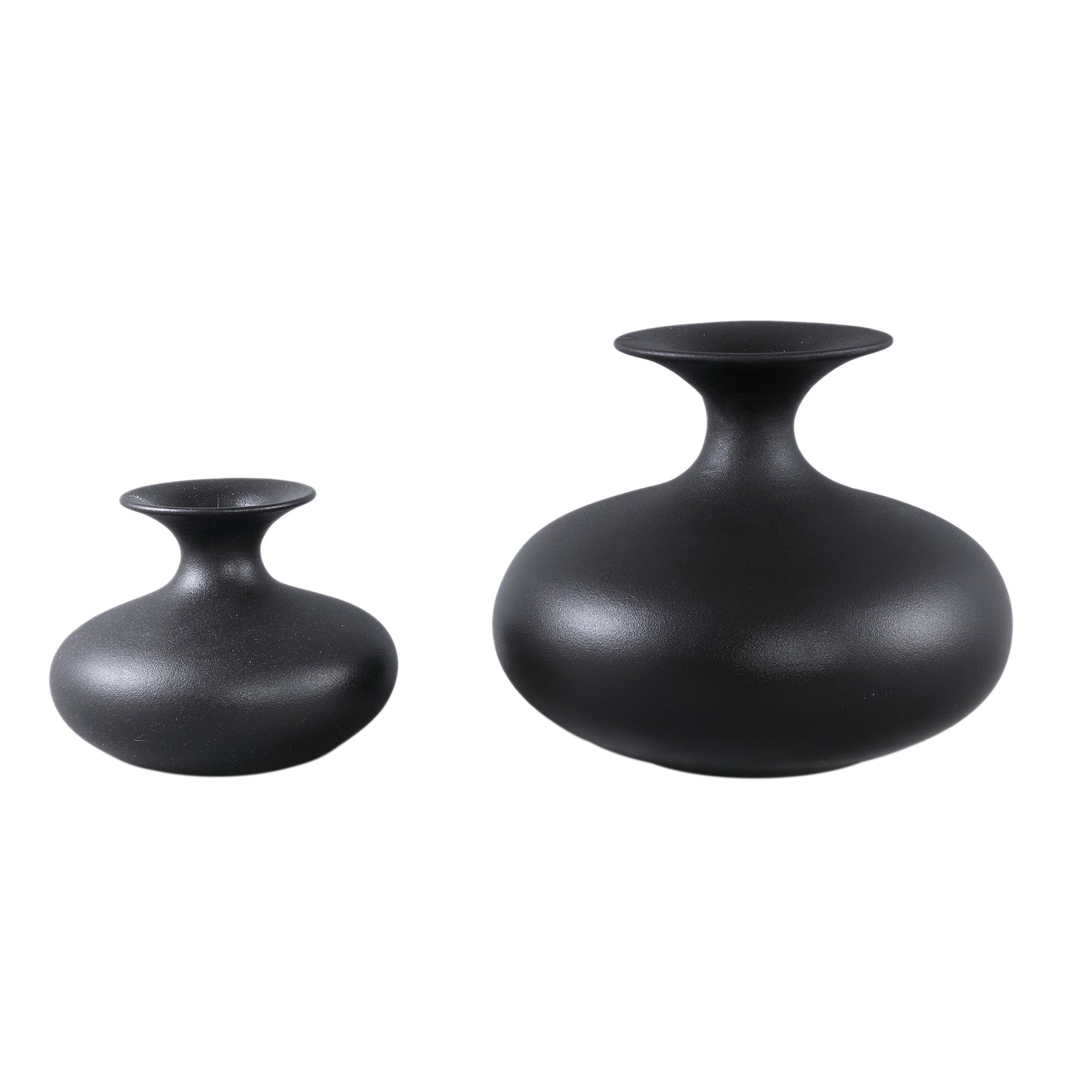 Lyndsay Zwarte Ronde Keramische Pot Set van 6 Stuks 16.5x20x20 cm