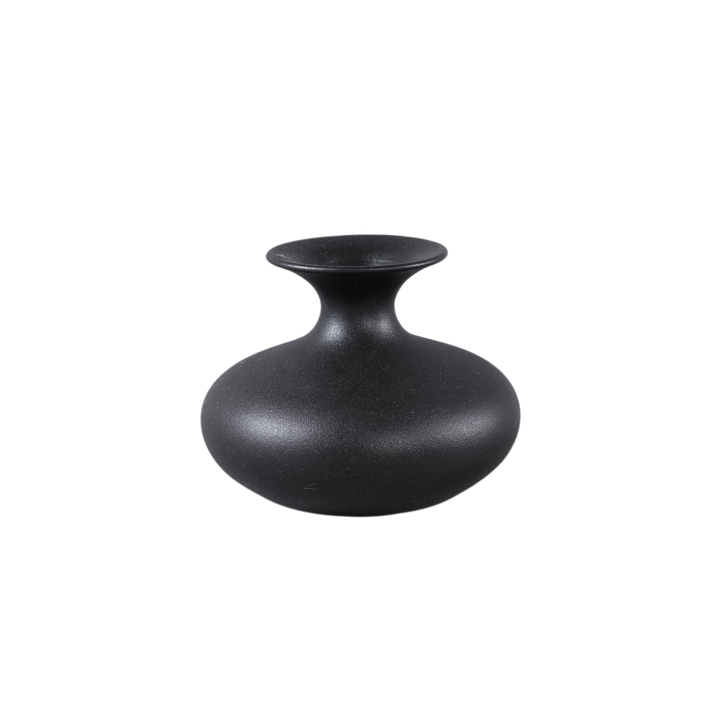Lyndsay Zwarte Ronde Keramische Pot Set van 6 Stuks - 6 Sets 16.5x20x20 cm