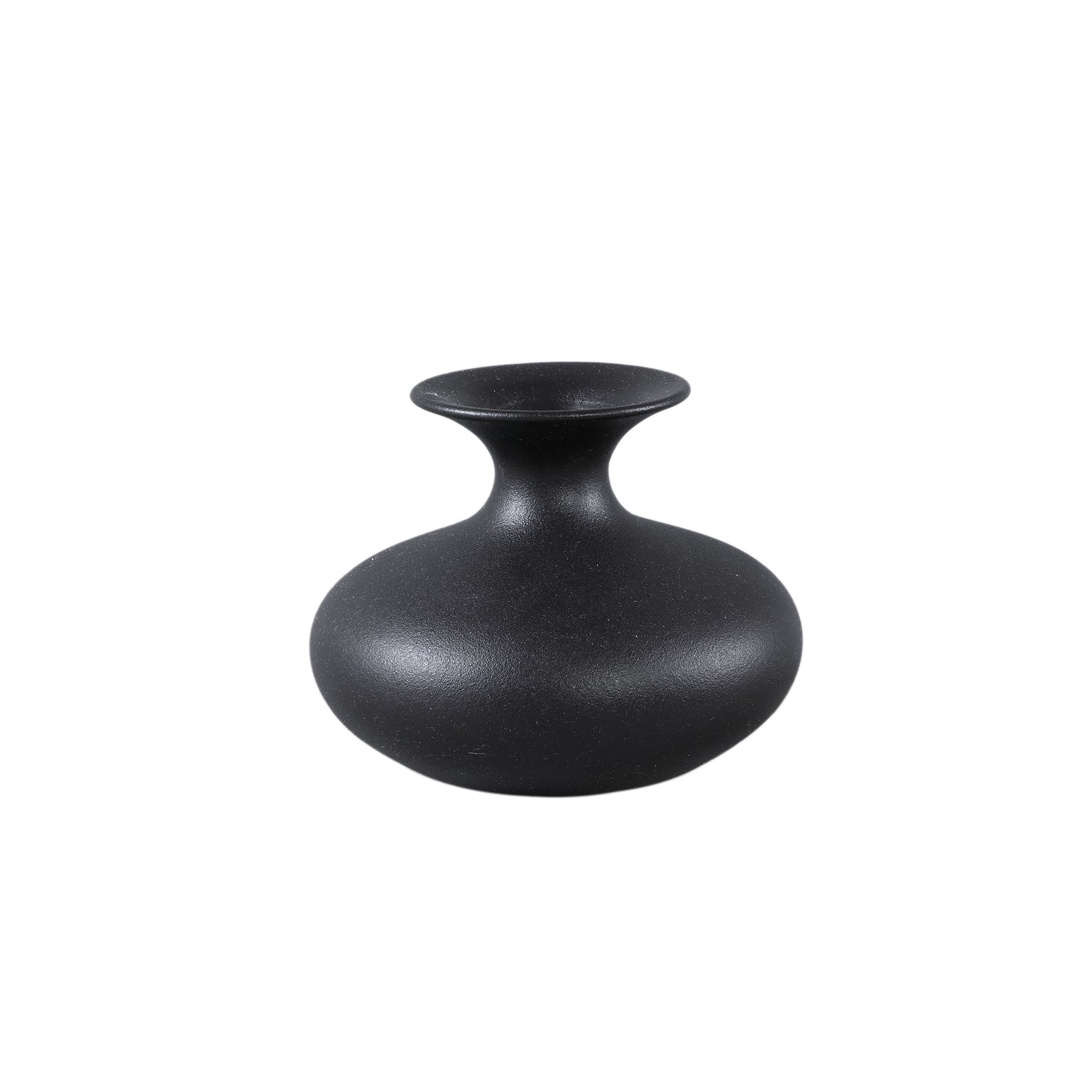 Lyndsay Zwarte Ronde Keramische Pot Set van 6 Stuks - 6 Sets 16.5x20x20 cm
