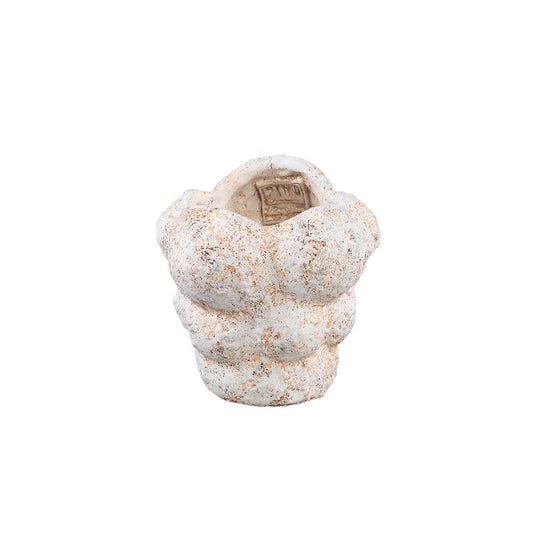 Vasilisa Cream Cement Pot Circles Ruw Oppervlak XS Set van 12 Stuks 11x11x11 cm