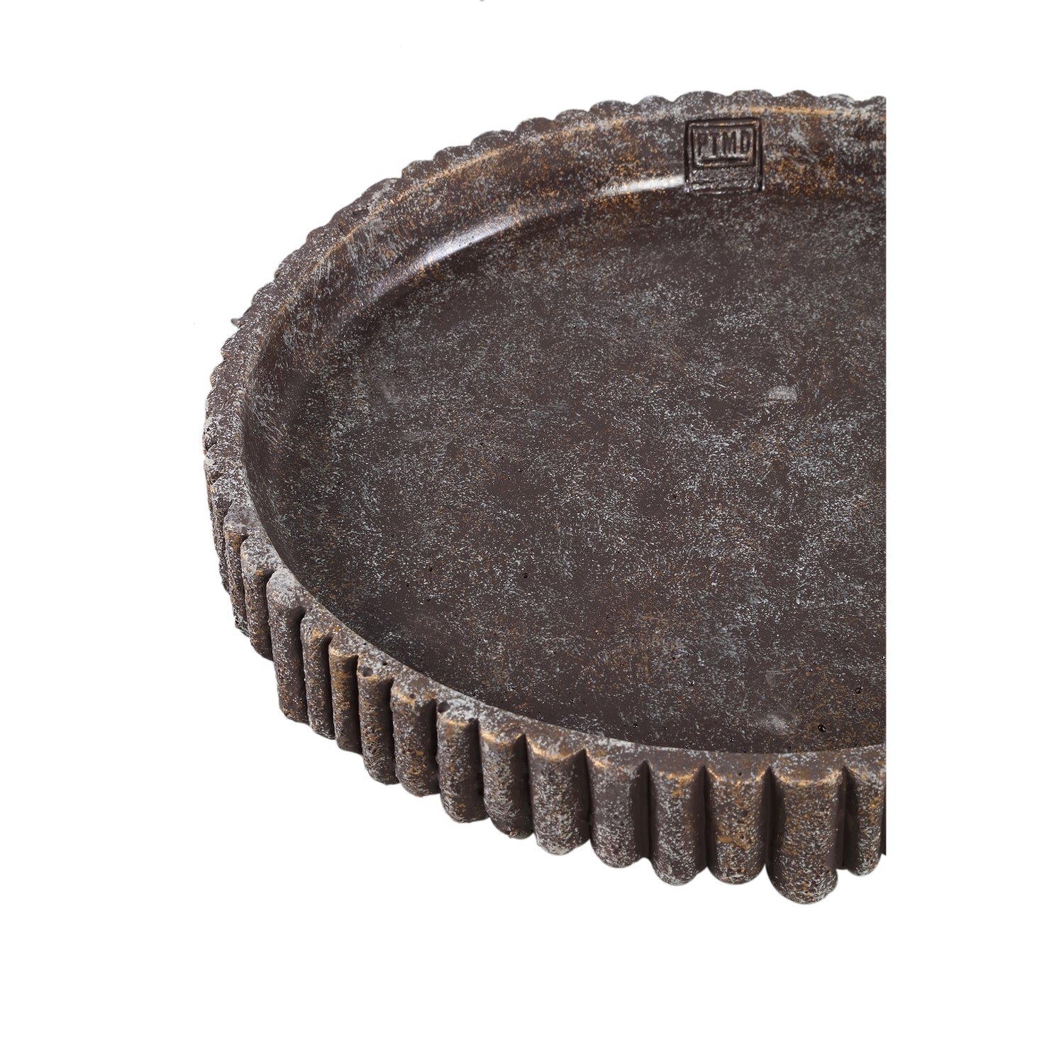Morganne Bruine Cementschaal Geribd Set van 4 Stuks - 4 Sets 5x35x35 cm