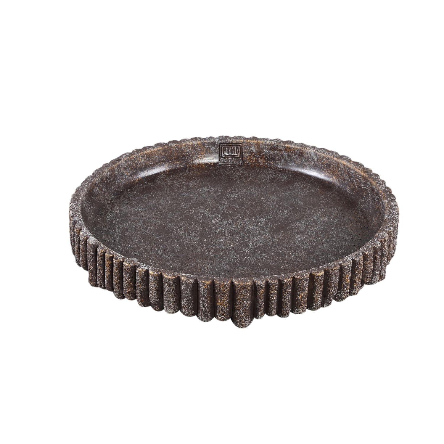 Morganne Bruine Cementschaal Geribd Set van 4 Stuks - 4 Sets 5x35x35 cm