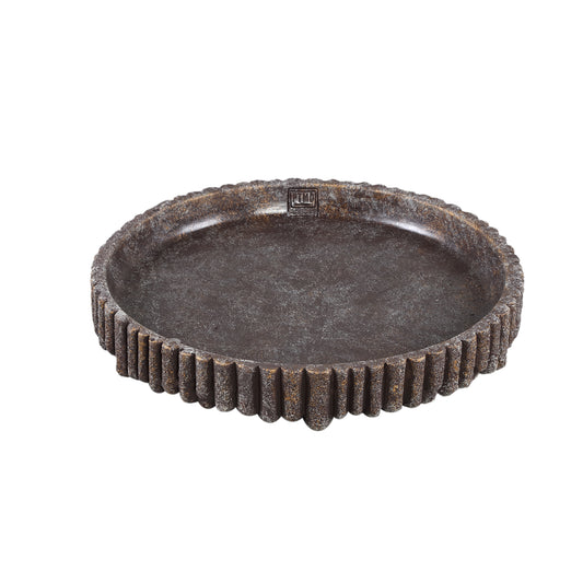Morganne Bruine Cementschaal Geribd Set van 4 Stuks - 4 Sets 5x35x35 cm