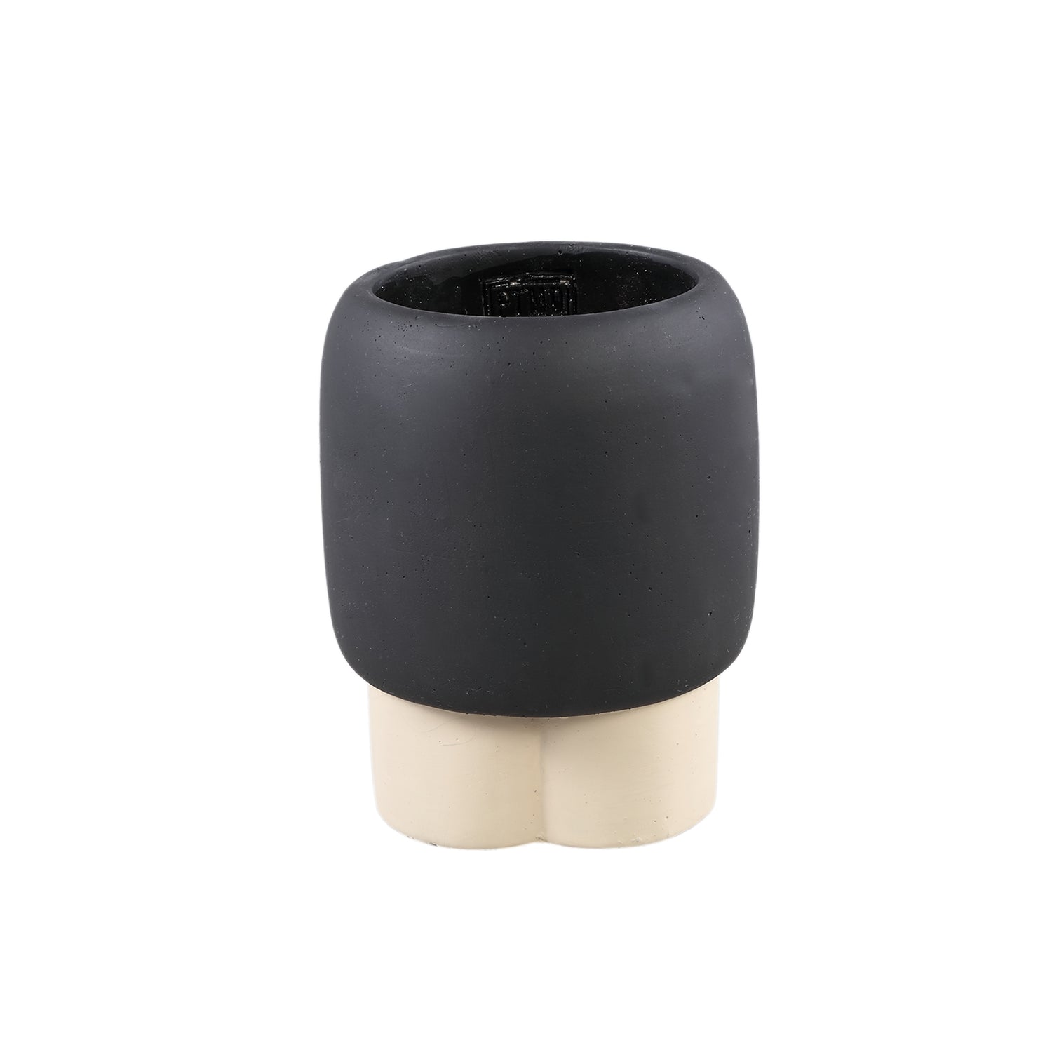 Neasa Bruine Ronde Cement Pot Met 3 Gekleurde Poten S - Set van 12 18x14x14 cm