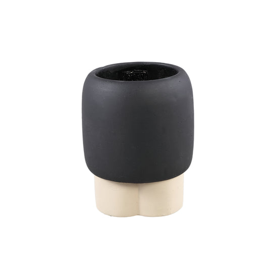 Neasa Bruine Ronde Cement Pot Met 3 Gekleurde Poten S - Set van 12 18x14x14 cm