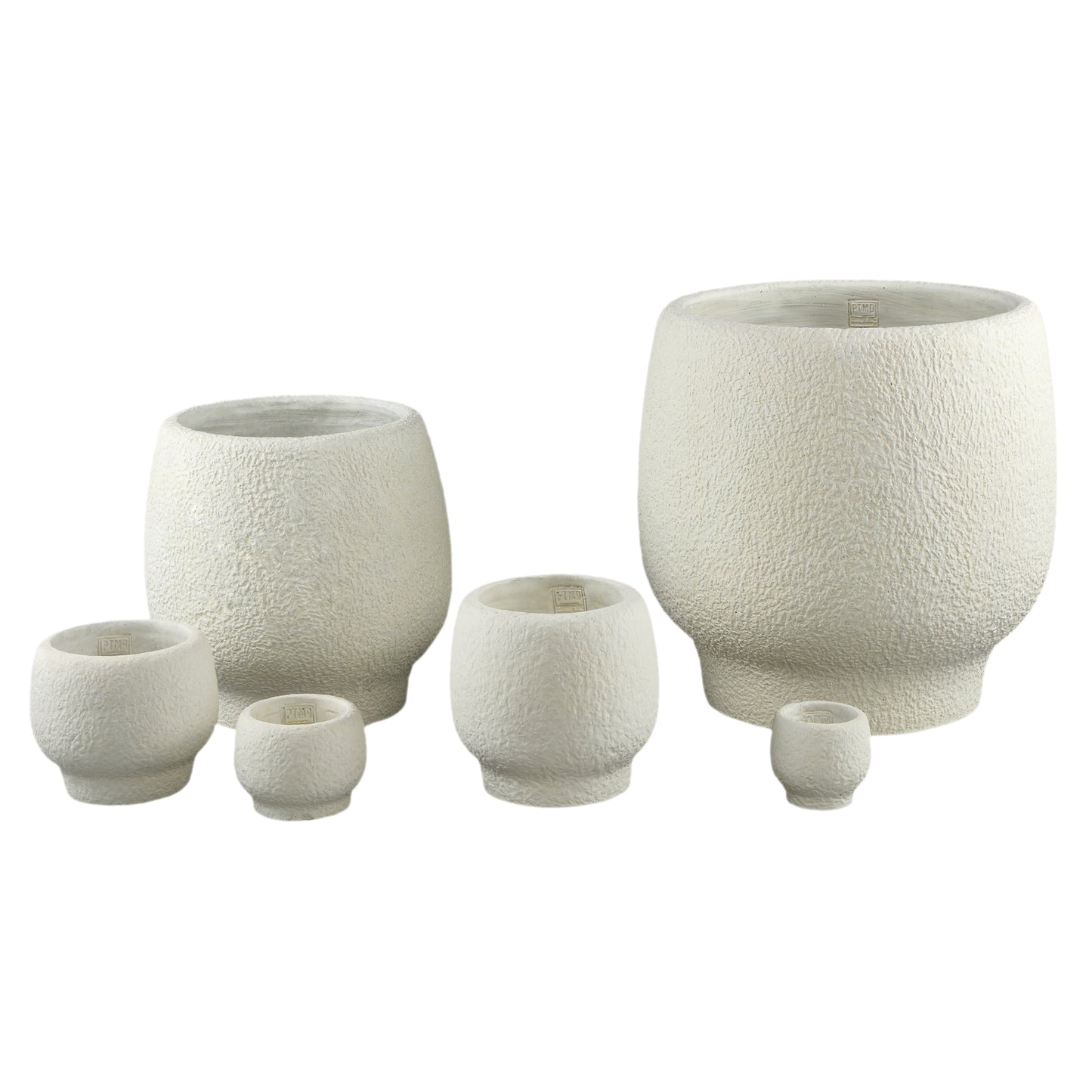 Evelynn Wit Ronde Cementpot Op Voet XS - Set Van 12 Stuks 8x9x9 cm