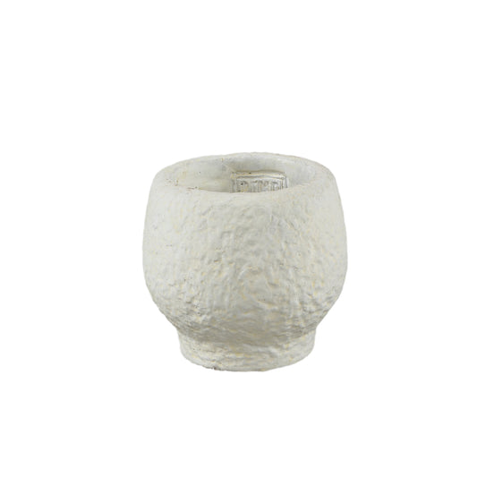 Evelynn Wit Ronde Cementpot Op Voet XS - Set Van 12 Stuks - 12 Sets 8x9x9 cm