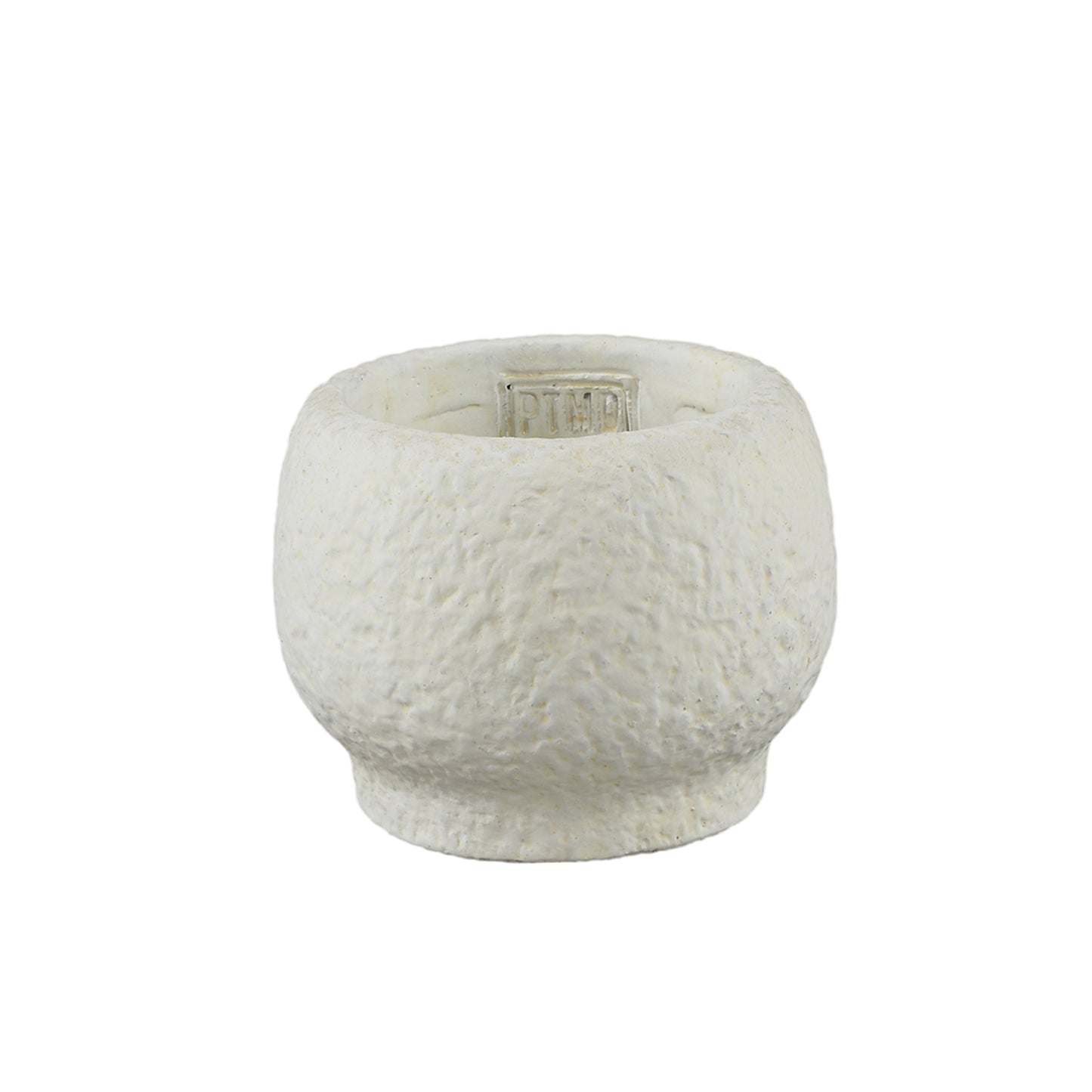Evelynn Witte Ronde Cementpot Op Voet S - Set van 12 9x12x12 cm