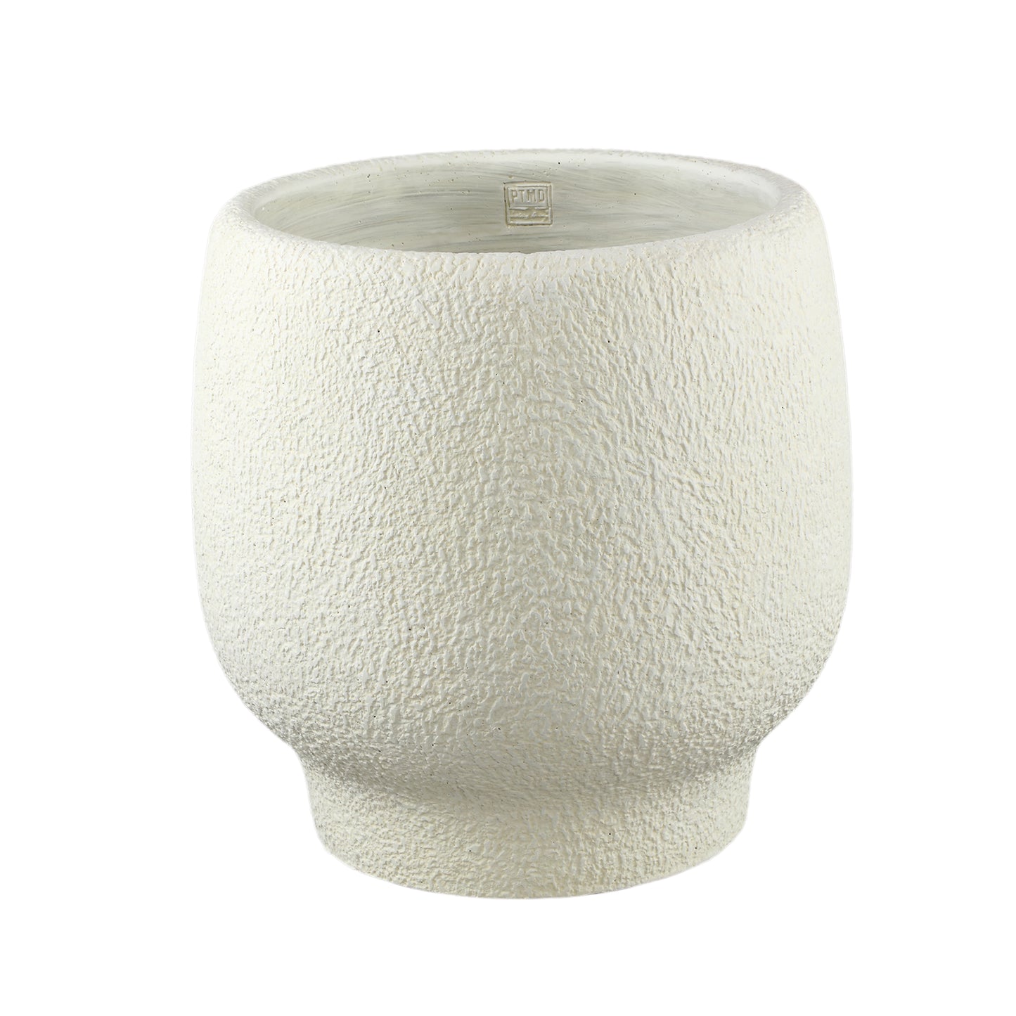 Evelynn Witte Ronde Cementpot Op Voet XXL 40x40x40 cm