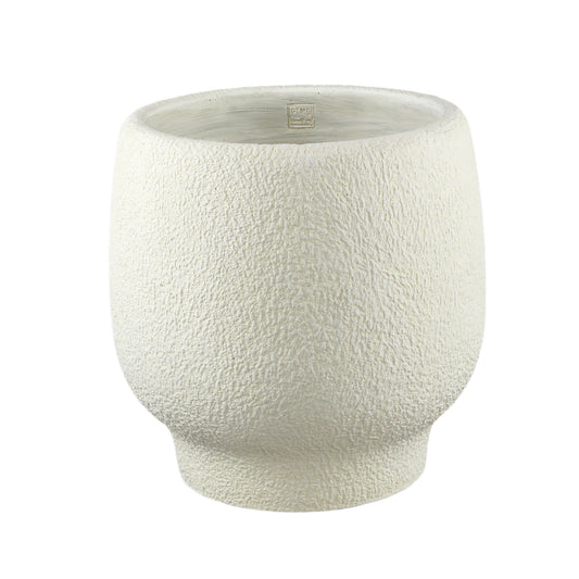 Evelynn Witte Ronde Cementpot Op Voet XXL 40x40x40 cm