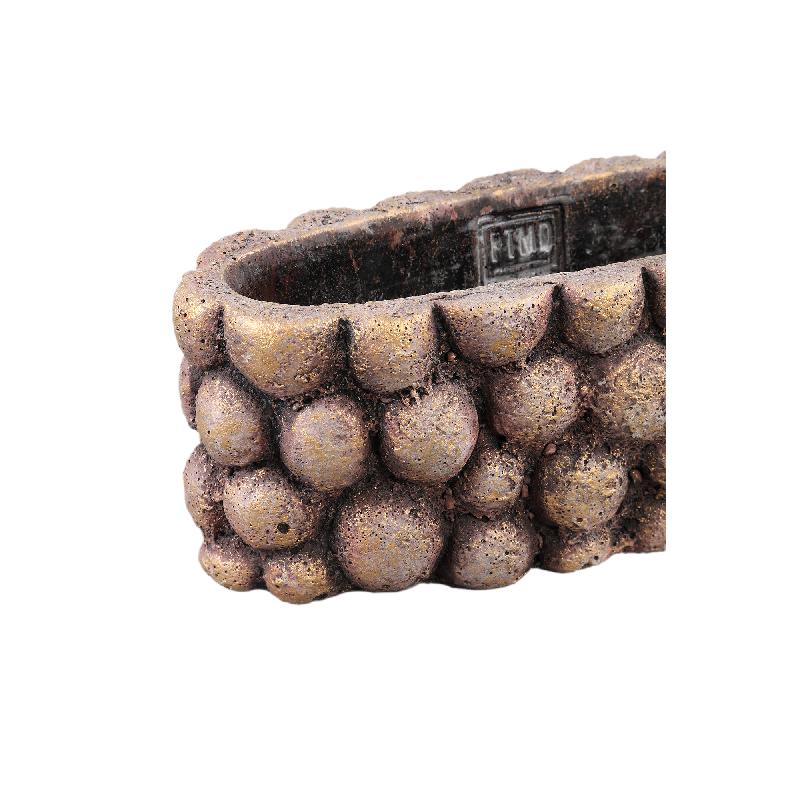 Gen Brons Ovale Cement Pot Bulbs Low - Set van 8 stuks 13x30x13 cm
