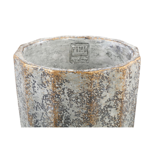 Akil Grijze Ronde Cementpot Ruwe Afwerking L - Set van 6 18x18x18 cm