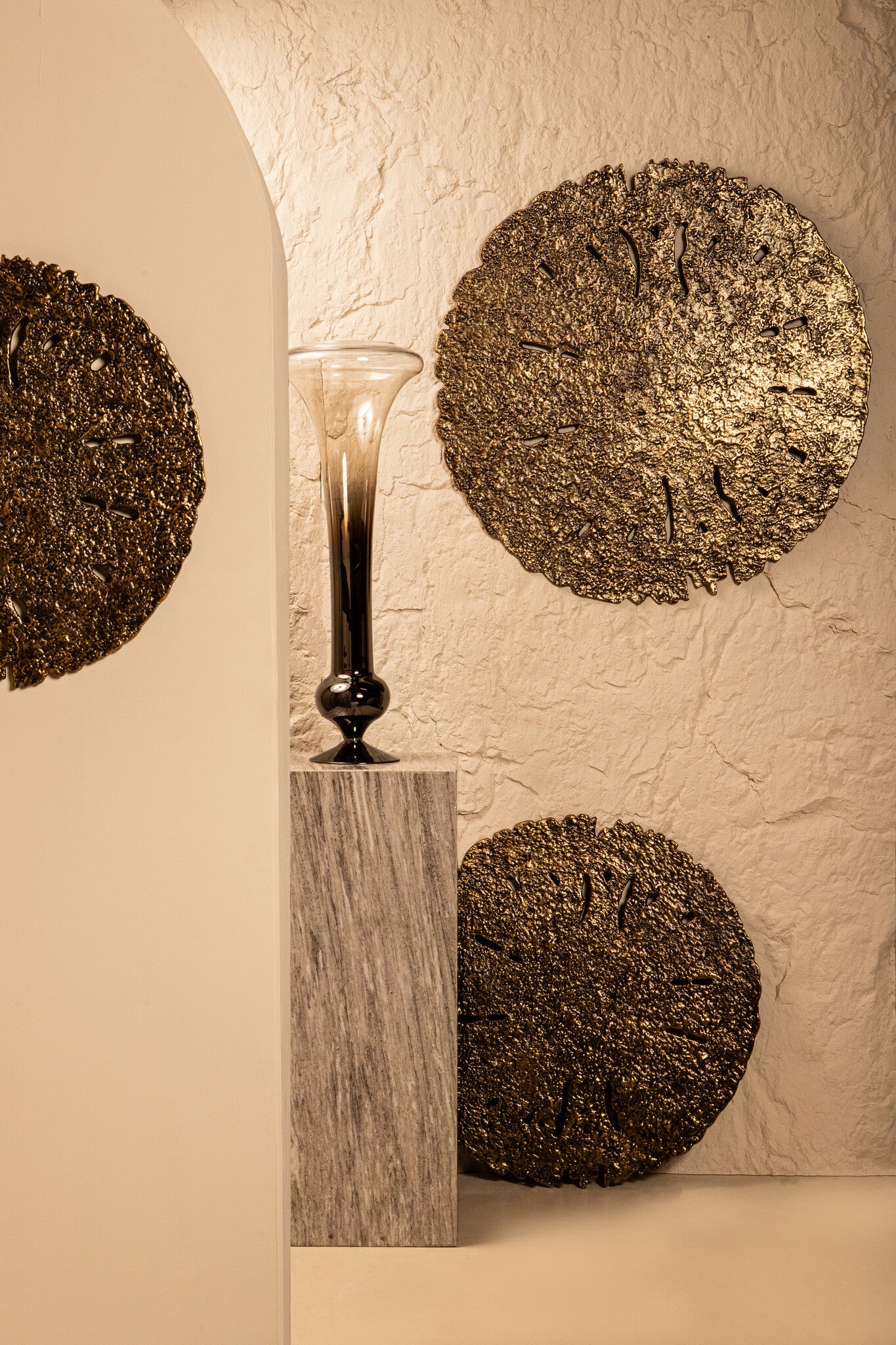 Sandee Gold Casted Alu Wall Panel Sun Burst M