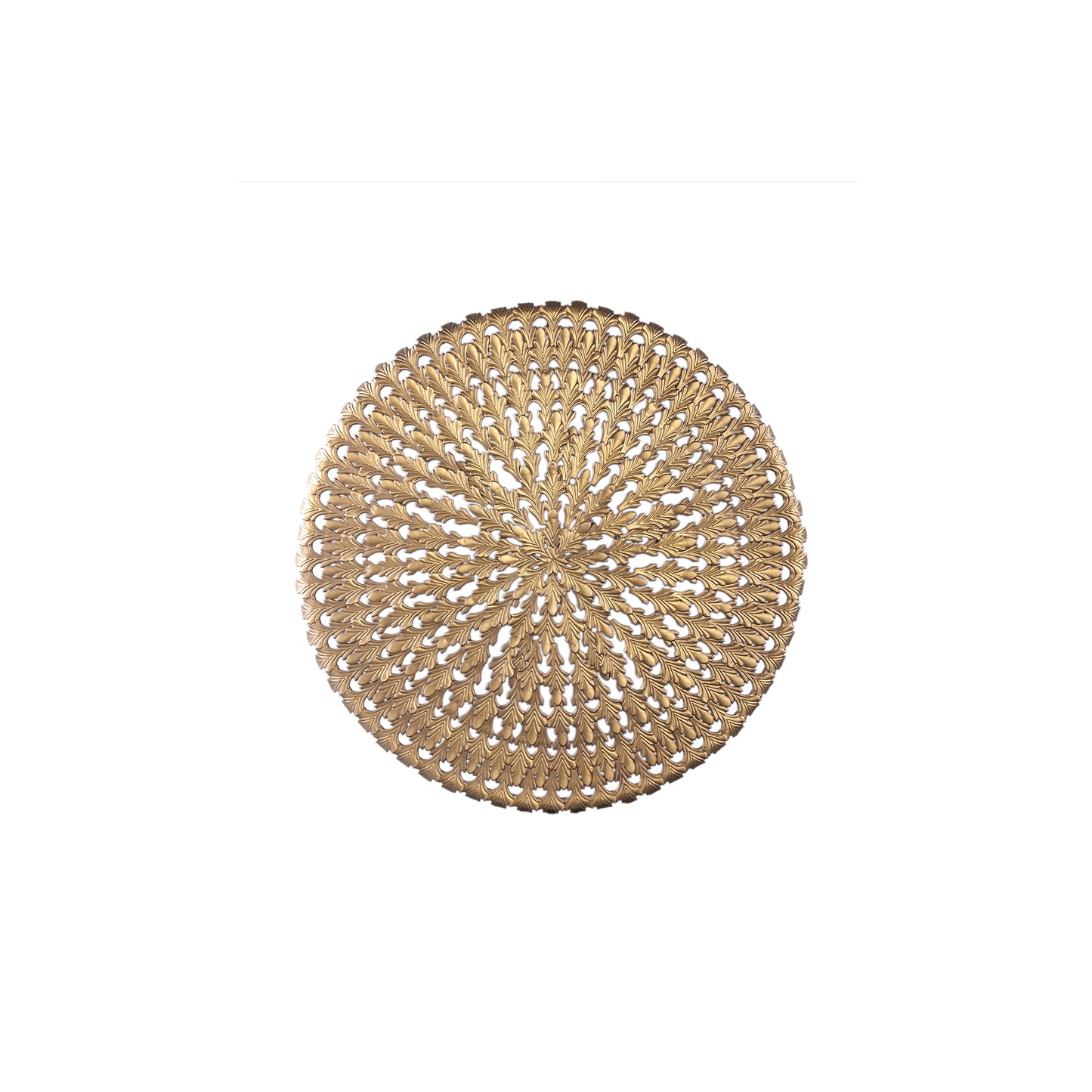 Xavery Bronzen Rond Ijzeren Wandpaneel met Gesneden Look S 89.5x89.5x4.5 cm