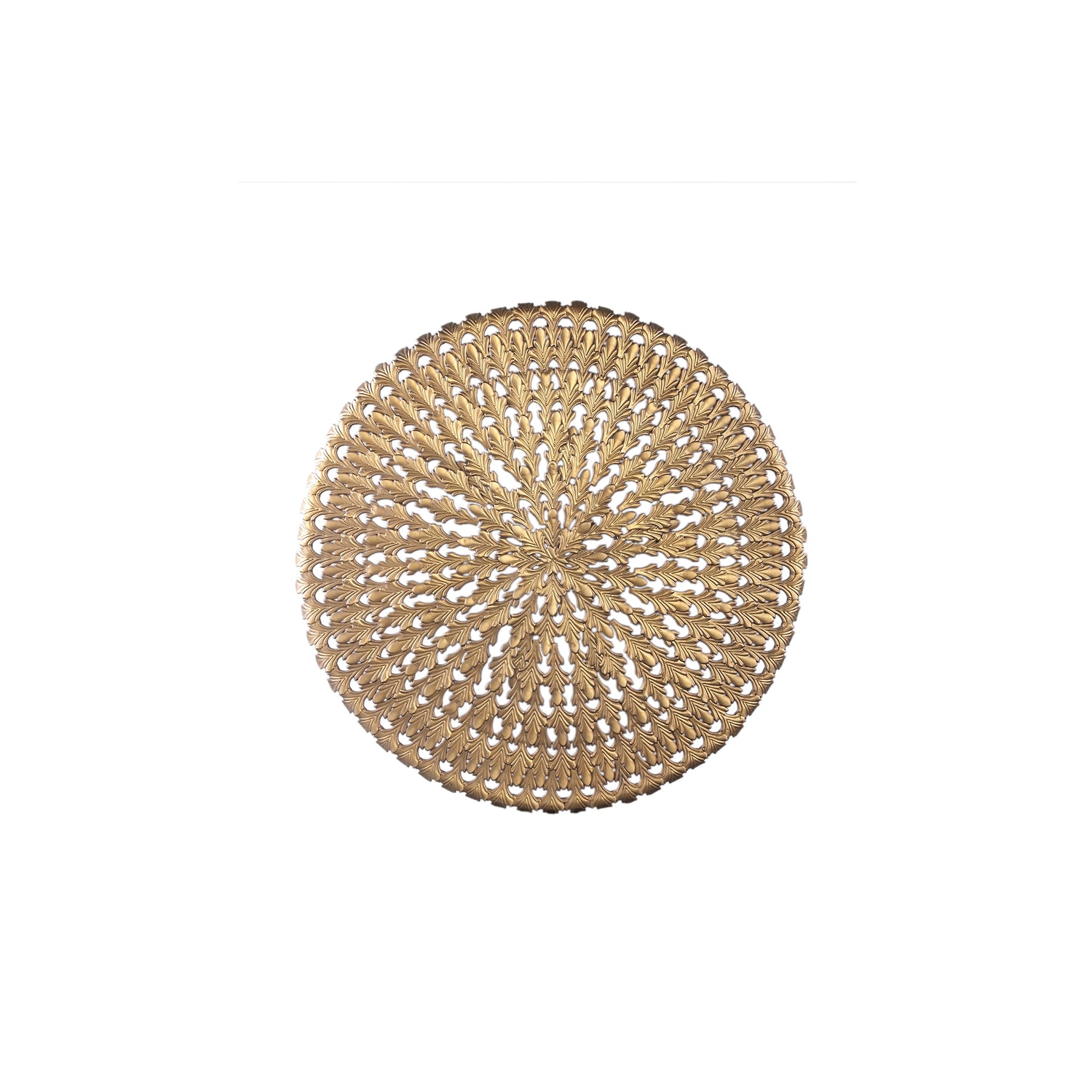 Xavery Bronzen Rond Ijzeren Wandpaneel met Gesneden Look S 89.5x89.5x4.5 cm