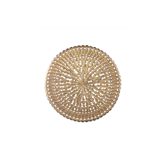 Xavery Bronzen Rond Ijzeren Wandpaneel met Gesneden Look S 89.5x89.5x4.5 cm