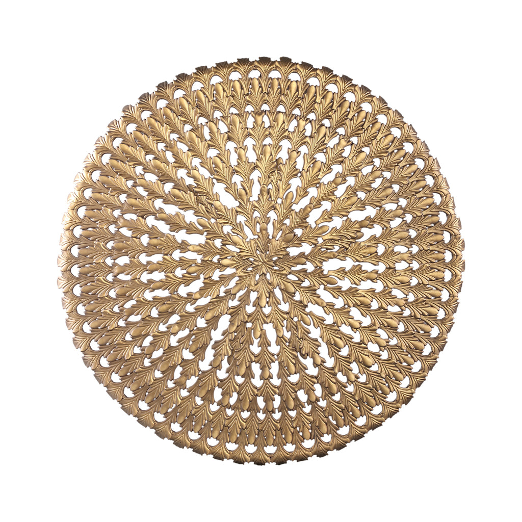 Xavery Bronzen Rond Ijzeren Wandpaneel Met Gesneden Look L 120x120x8 cm