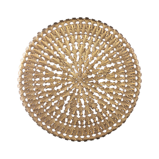 Xavery Bronzen Rond Ijzeren Wandpaneel Met Gesneden Look L 120x120x8 cm