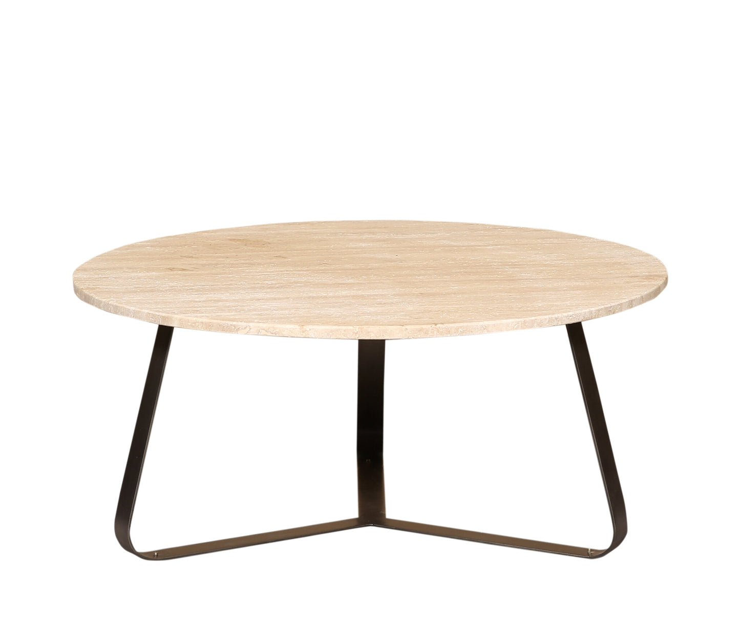Micka Zwarte Travertijn Koffietafel Rond Groot 34x79x79 cm