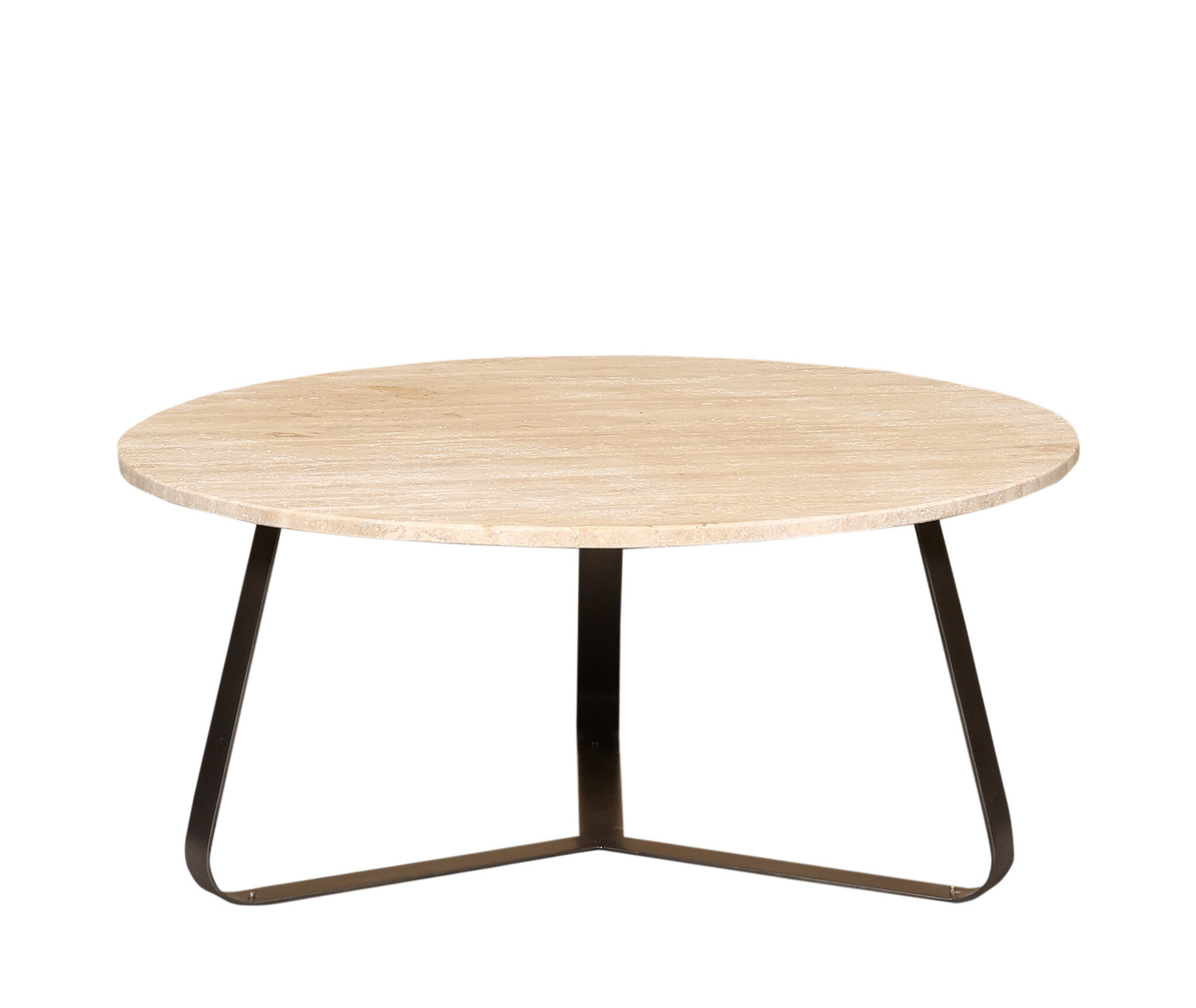 Micka Zwarte Travertijn Koffietafel Rond Groot 34x79x79 cm