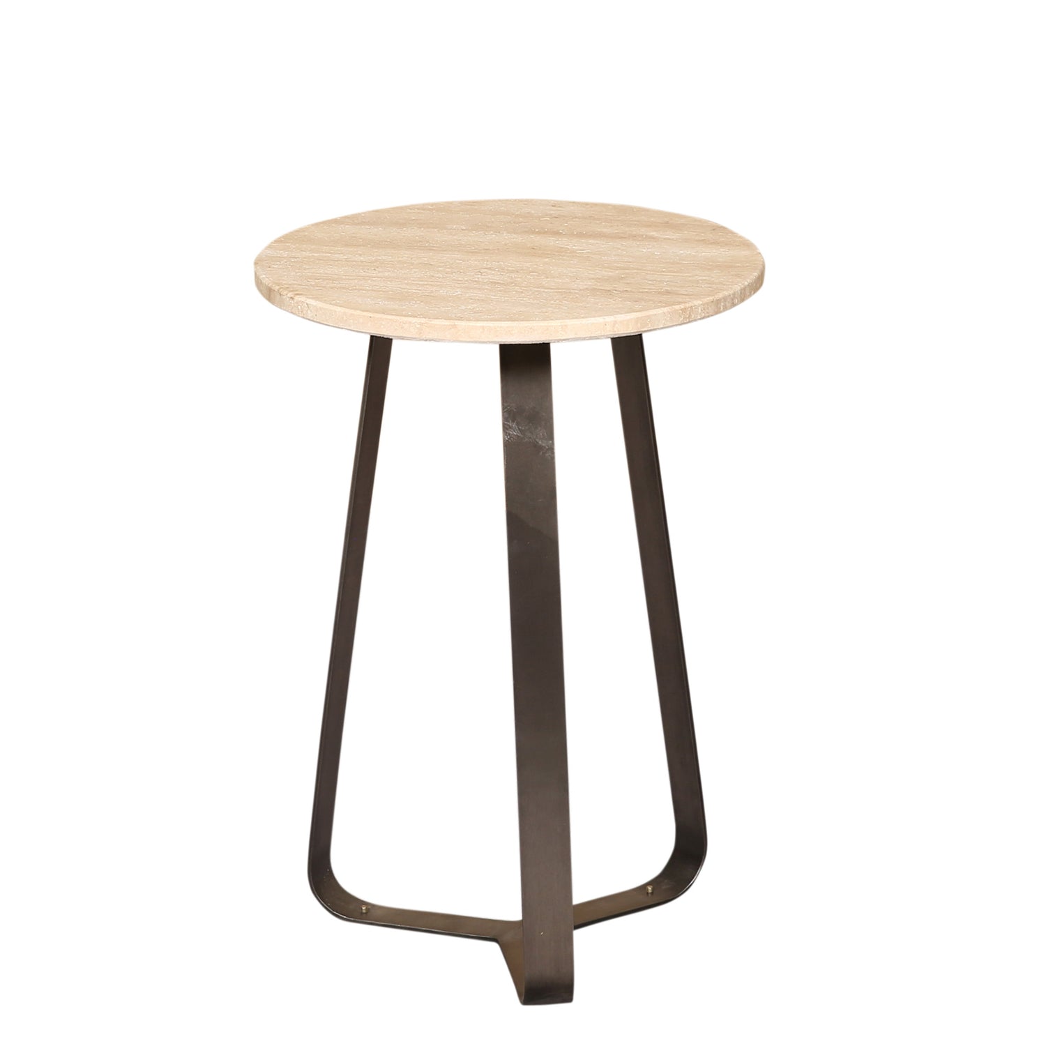 Micka Zwarte Travertijn Koffietafel Rond Klein 56x40x40 cm