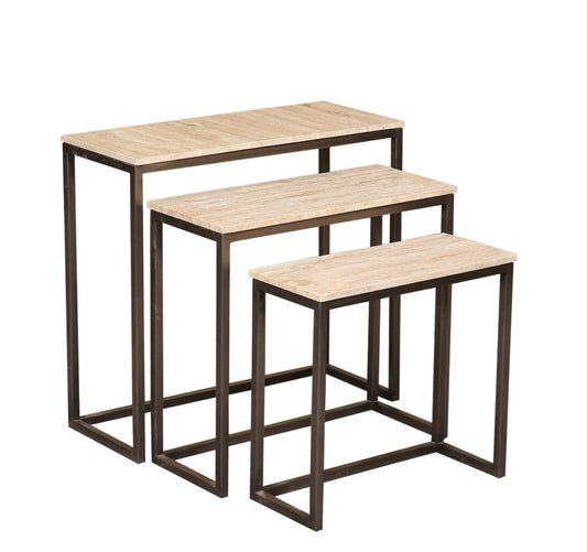 Zoah Black Travertine Rectangle Sidetable SV3