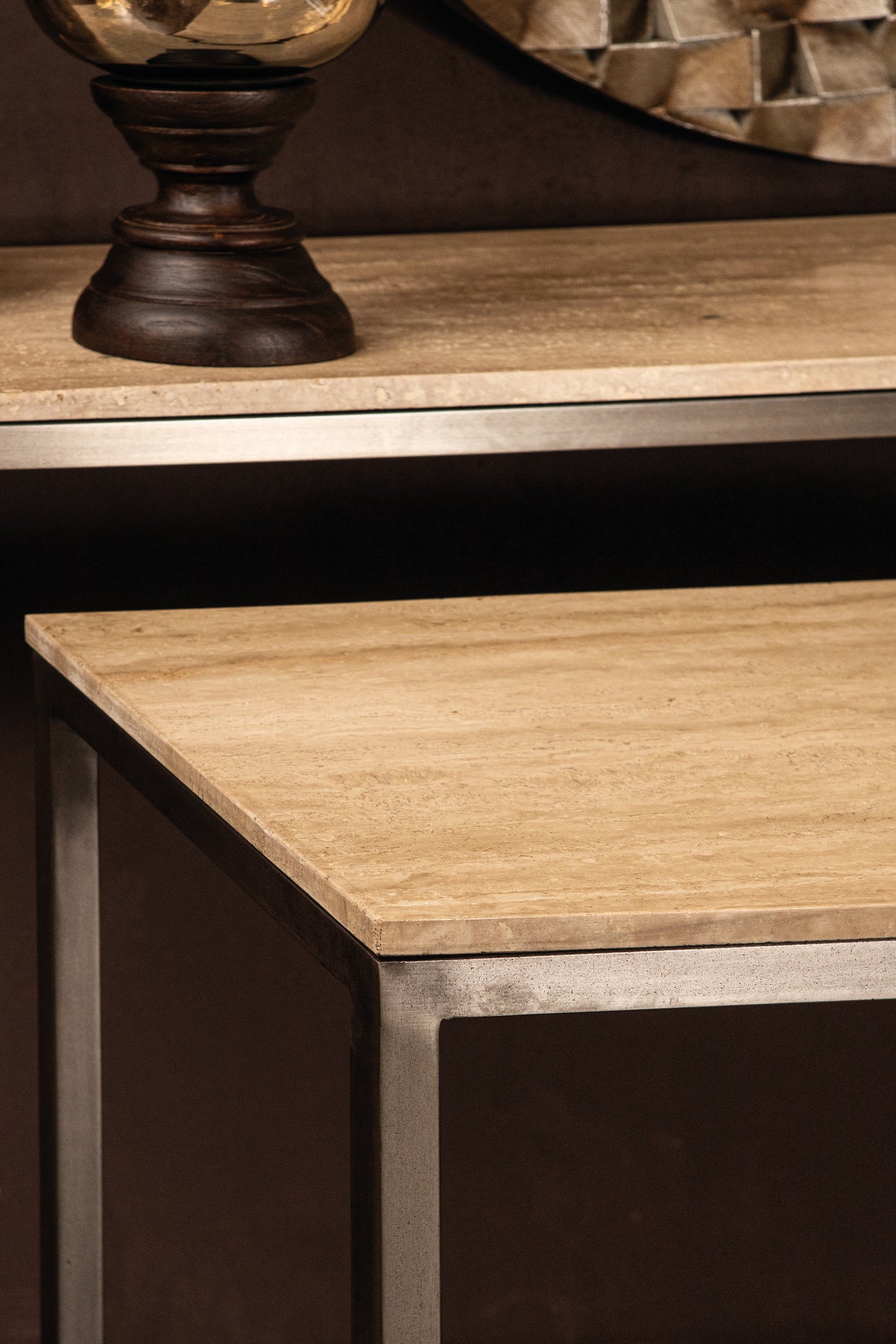 Zoah Black Travertine Rectangle Sidetable SV2